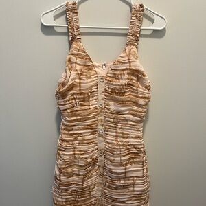 Ted baker Tan and Cream Button-Down Dress